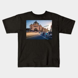 Flinders St Station Shadows Kids T-Shirt